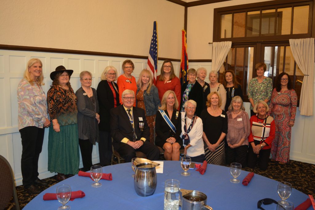 This is a group photo of members of the General George Crook Chapter, NSDAR, and the Prescott Sons of the American Revolution.